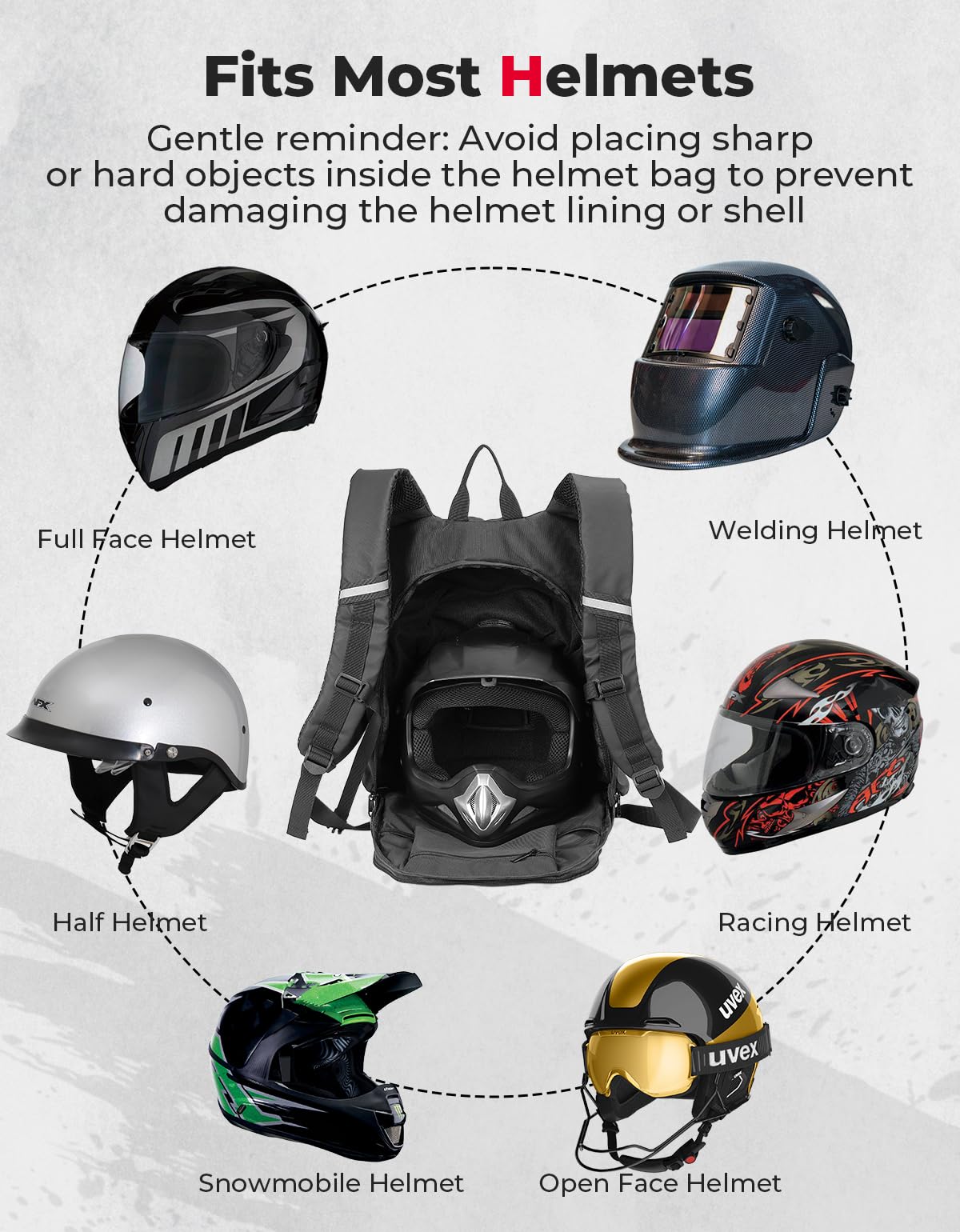 Photo of Motorcycle Backpack, 40L Waterproof Helmet Bag by Kemimoto - Premium for UTVs / Side by Sides
