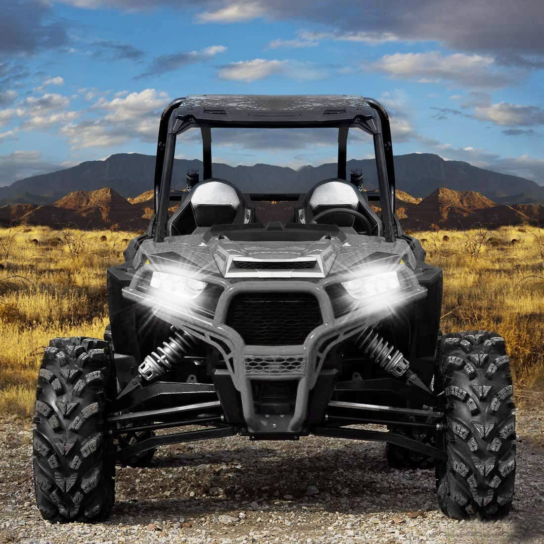 Photo of LED Headlight 30W for Polaris RZR XP 1000/Turbo/S 900 2014-2023 by Kemimoto - Premium for UTVs / Side by Sides