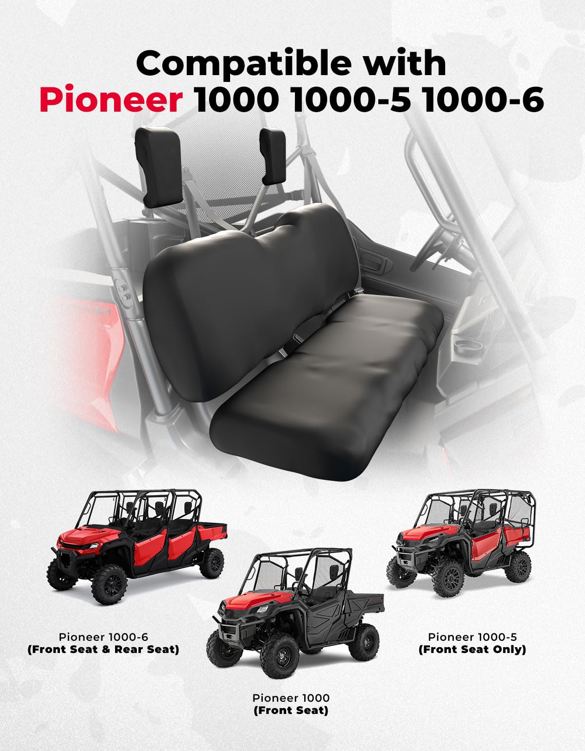 Photo of Upgraded Seat Covers for Pioneer 1000 1000-5/1000-6 by Kemimoto - Premium for UTVs / Side by Sides