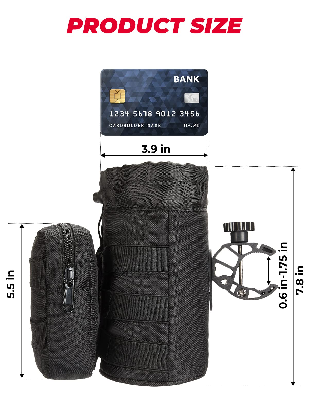 Photo of Oxford Fabric Cup Holder with Upgrade Alligator Clamp for UTV ATV Motorcycle Bike by Kemimoto - Premium for UTVs / Side by Sides