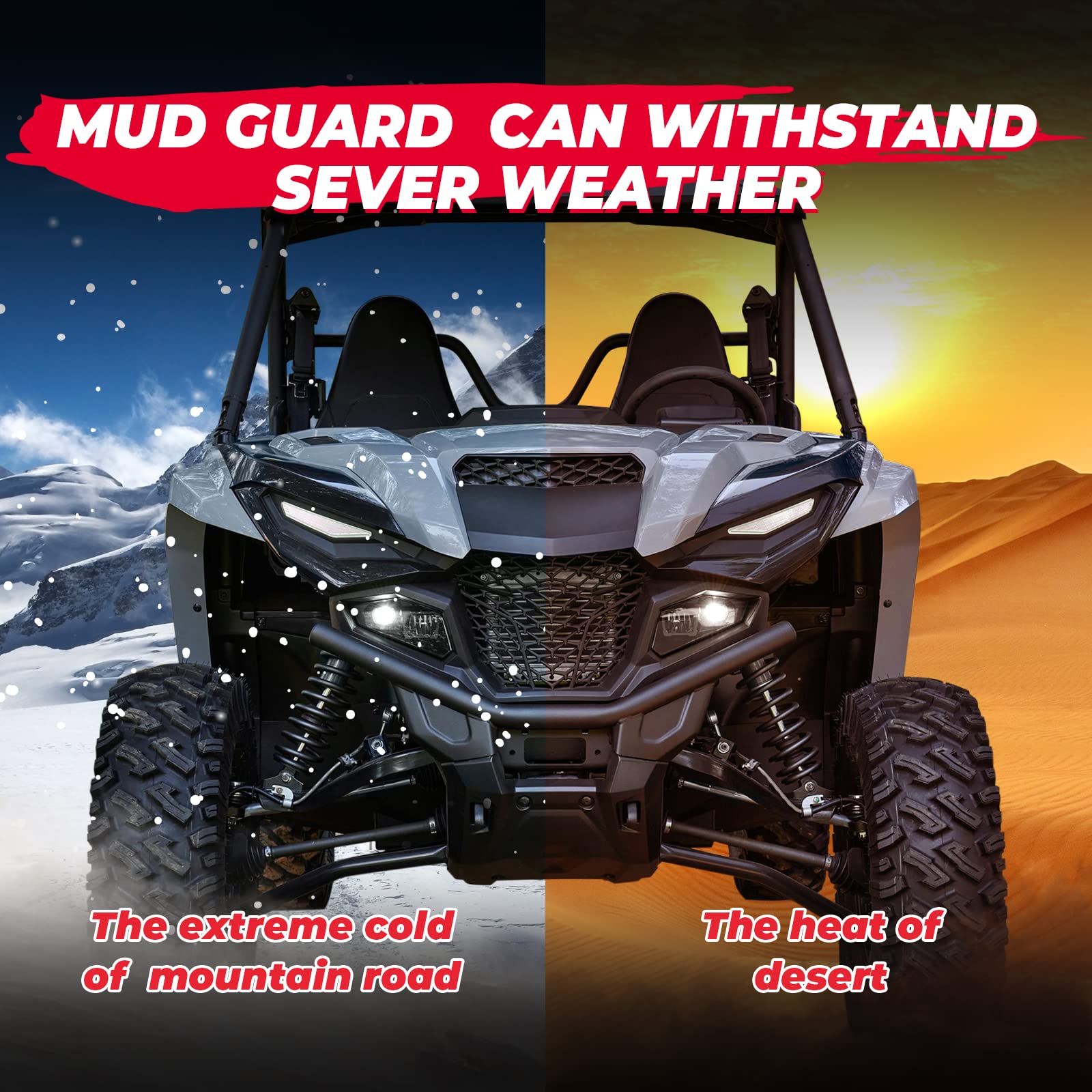 Photo of Mudguard Fender Flares Splash Guard for Yamaha Wolverine by Kemimoto - Premium for UTVs / Side by Sides