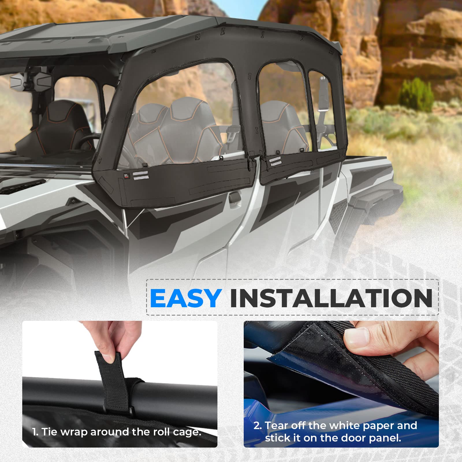 Photo of Soft Cab Enclosure & Rear Windshield for General XP 4 1000 by Kemimoto - Premium for UTVs / Side by Sides