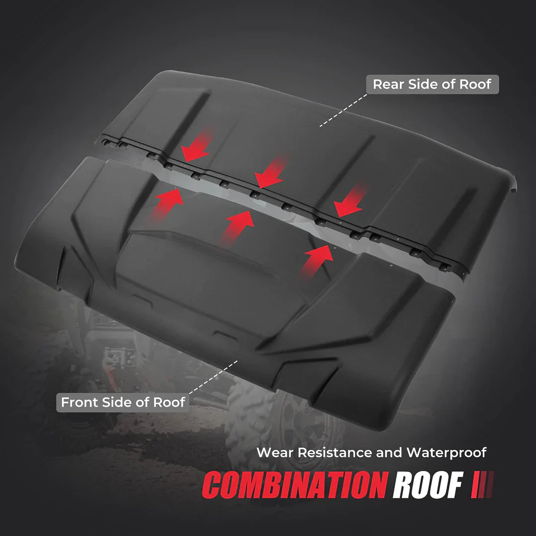 Photo of Rear Windshield & Hard Roof Top Plastic for Can Am Defender by Kemimoto - Premium for UTVs / Side by Sides