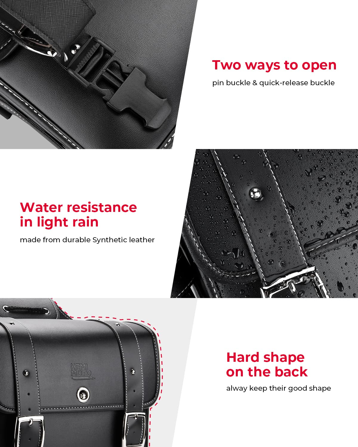 Photo of 20L PU Leather Saddlebags With Cup Holder for Sportster Softail Dyna (1 Pair) by Kemimoto - Premium for UTVs / Side by Sides