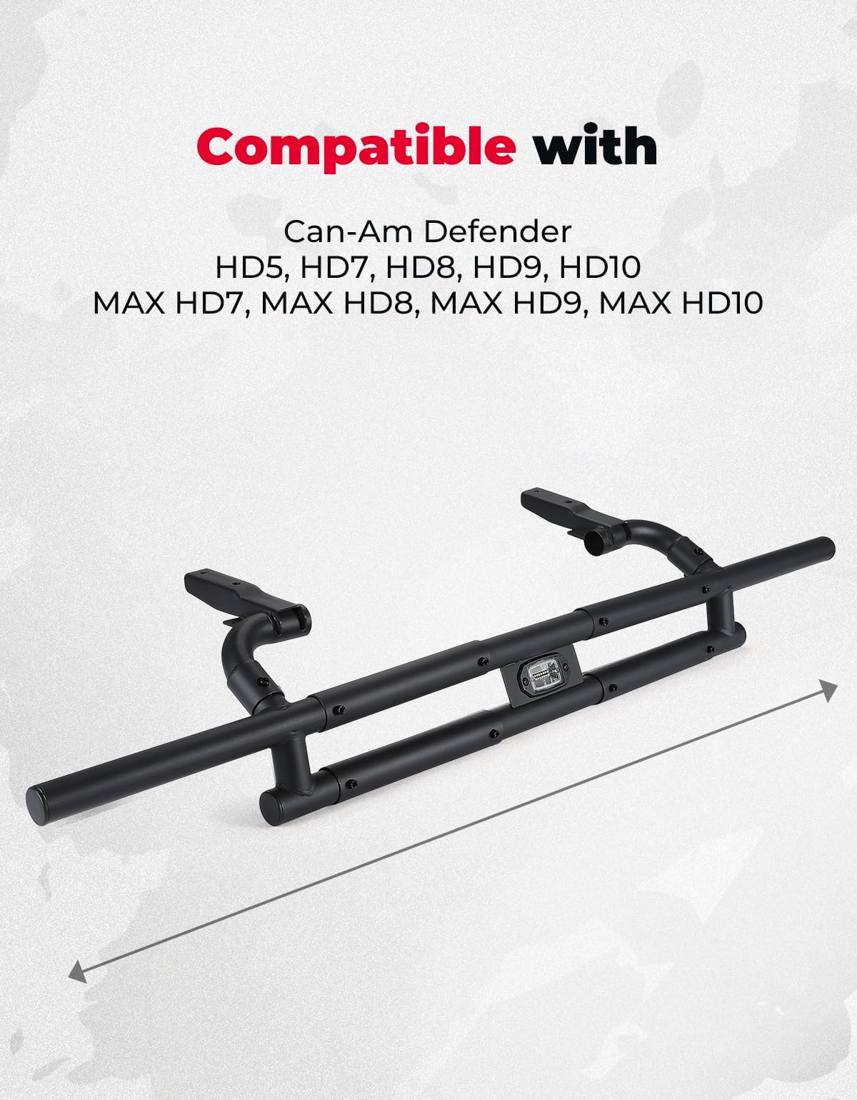Photo of Rear Bumper With Light For Can Am Defender HD5|7|8|9|10 by Kemimoto - Premium for UTVs / Side by Sides
