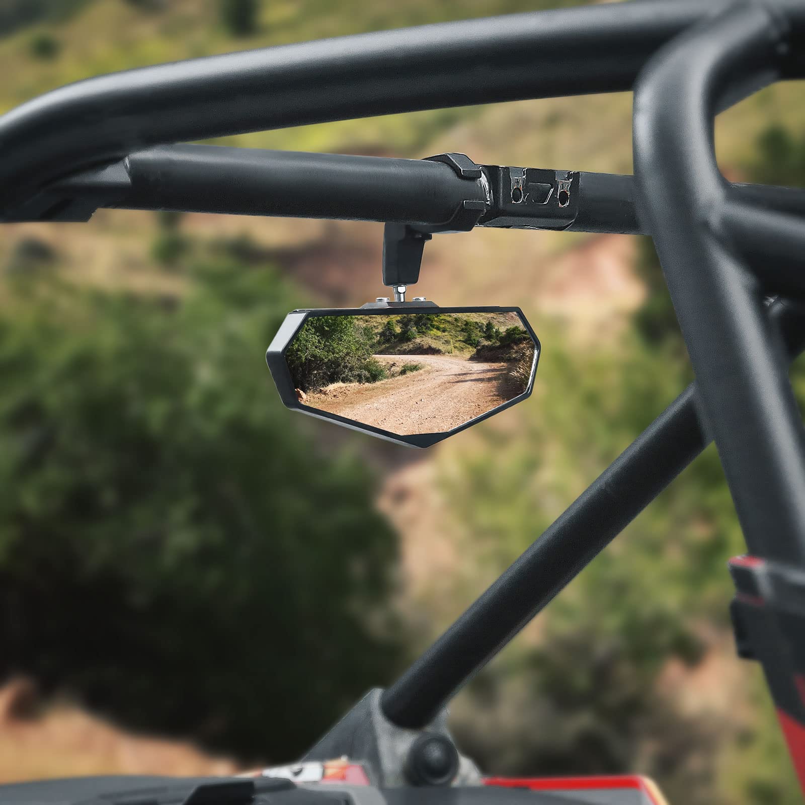 Photo of UTV Rear View Mirror for 1.6"-2" Roll Bar Cages by Kemimoto - Premium for UTVs / Side by Sides