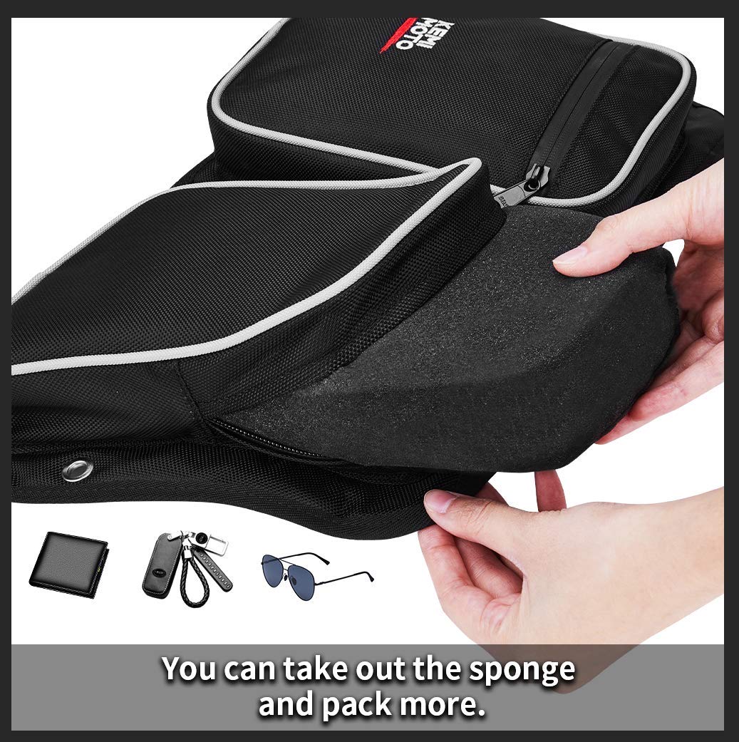 Photo of Rear Door Bags with Knee Pad for Polaris RZR XP 4 1000 2014-2023 by Kemimoto - Premium for UTVs / Side by Sides