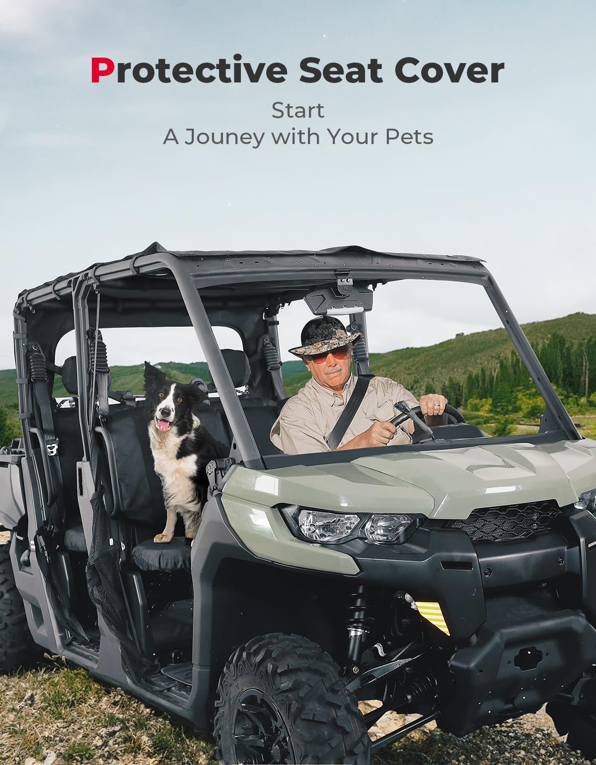 Photo of Waterproof Repellent Seat Cover for Can-Am Defender MAX HD10|9|8|7 by Kemimoto - Premium for UTVs / Side by Sides
