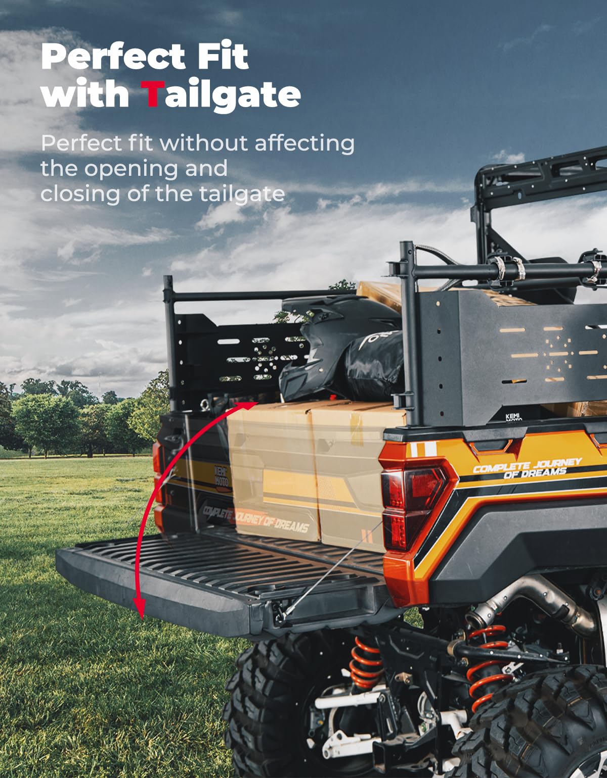 Photo of Kemimoto Heavy Duty Rear Cargo Rack for Polaris Ranger 1000/XP 1000/XP 900/XP 570 by Kemimoto - Premium for UTVs / Side by Sides