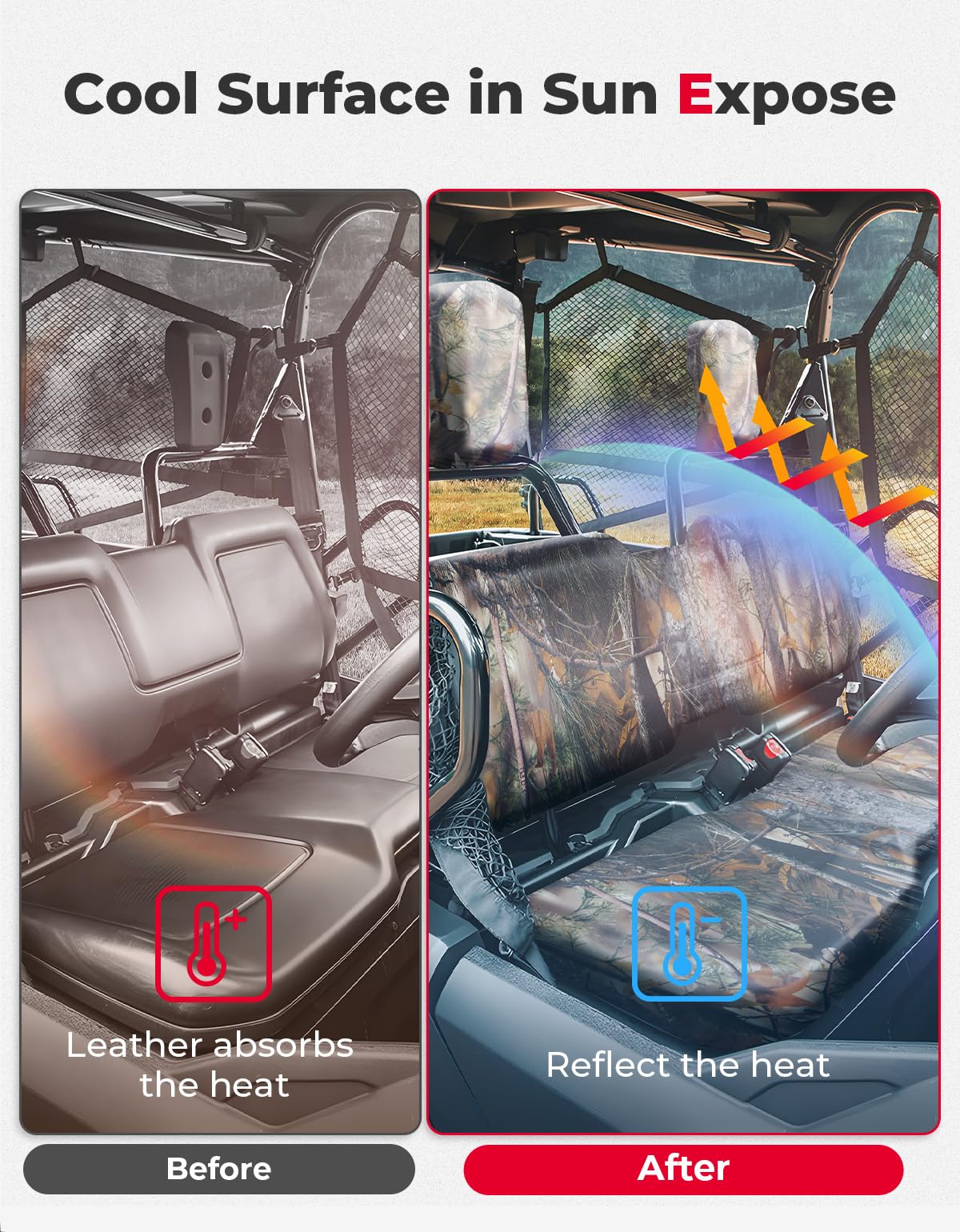Photo of Seat Covers for Pioneer 700 700-4 2014-2024 (Camo) by Kemimoto - Premium for UTVs / Side by Sides