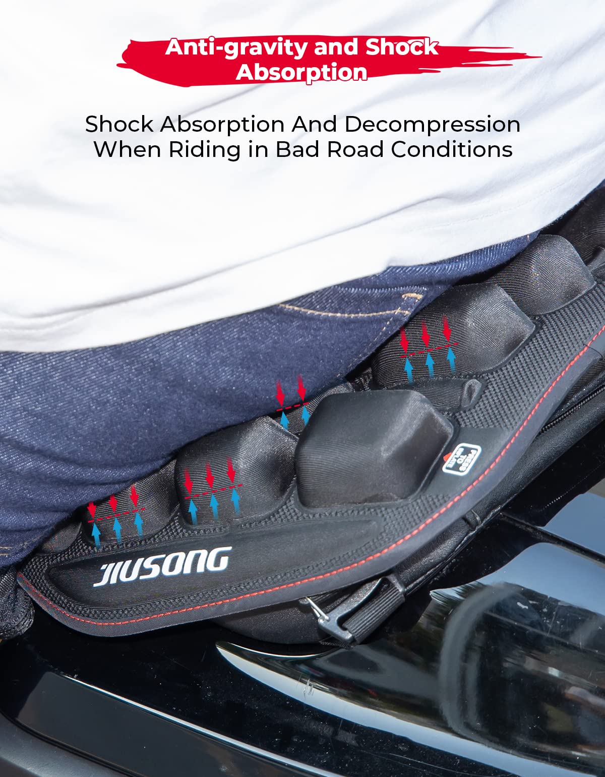 Photo of Motorcycle Foldable 3D Air Fillable Seat Cushion by Kemimoto - Premium for UTVs / Side by Sides