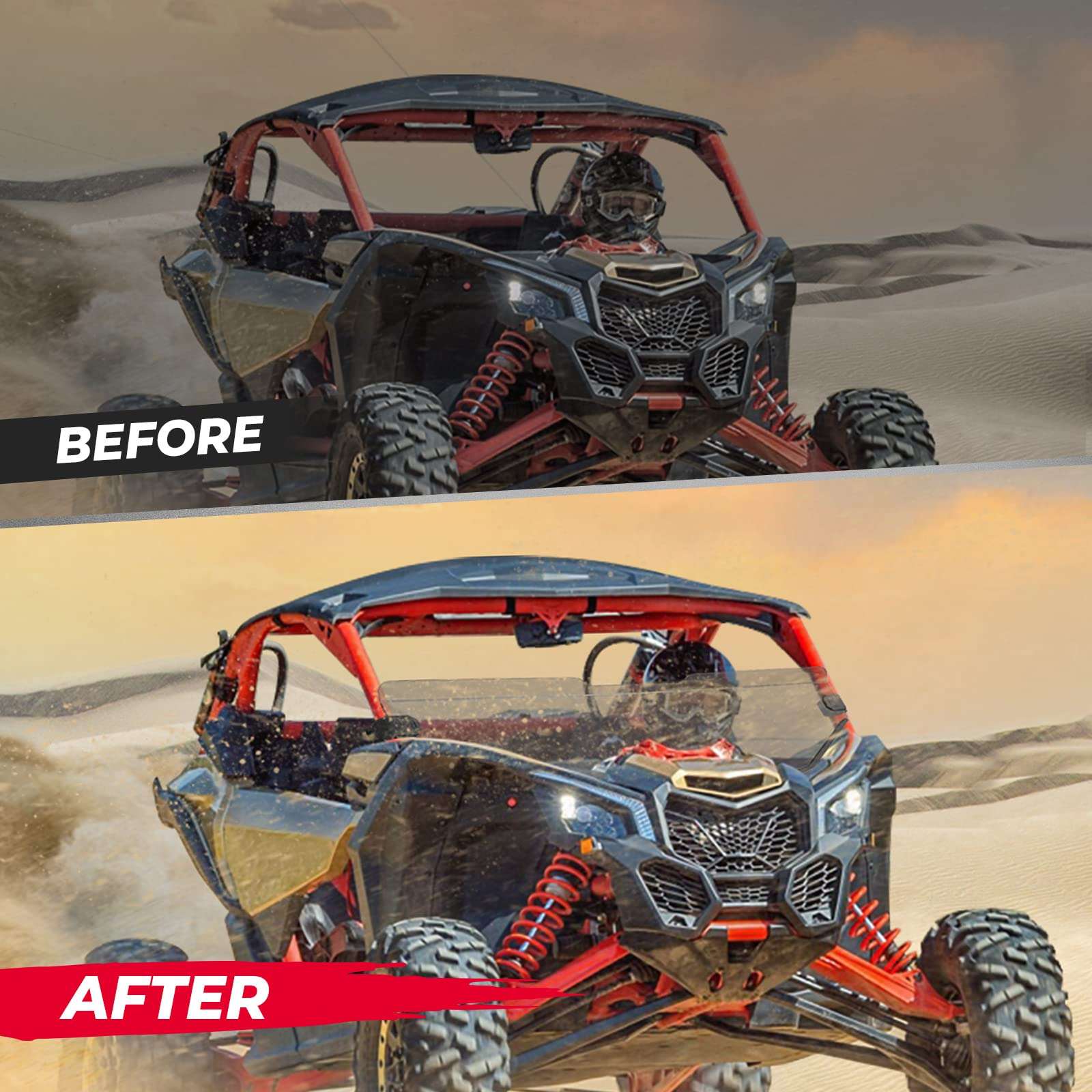 Photo of Kemimoto Front Half Windshield for Can-Am Maverick X3 by Kemimoto - Premium for UTVs / Side by Sides