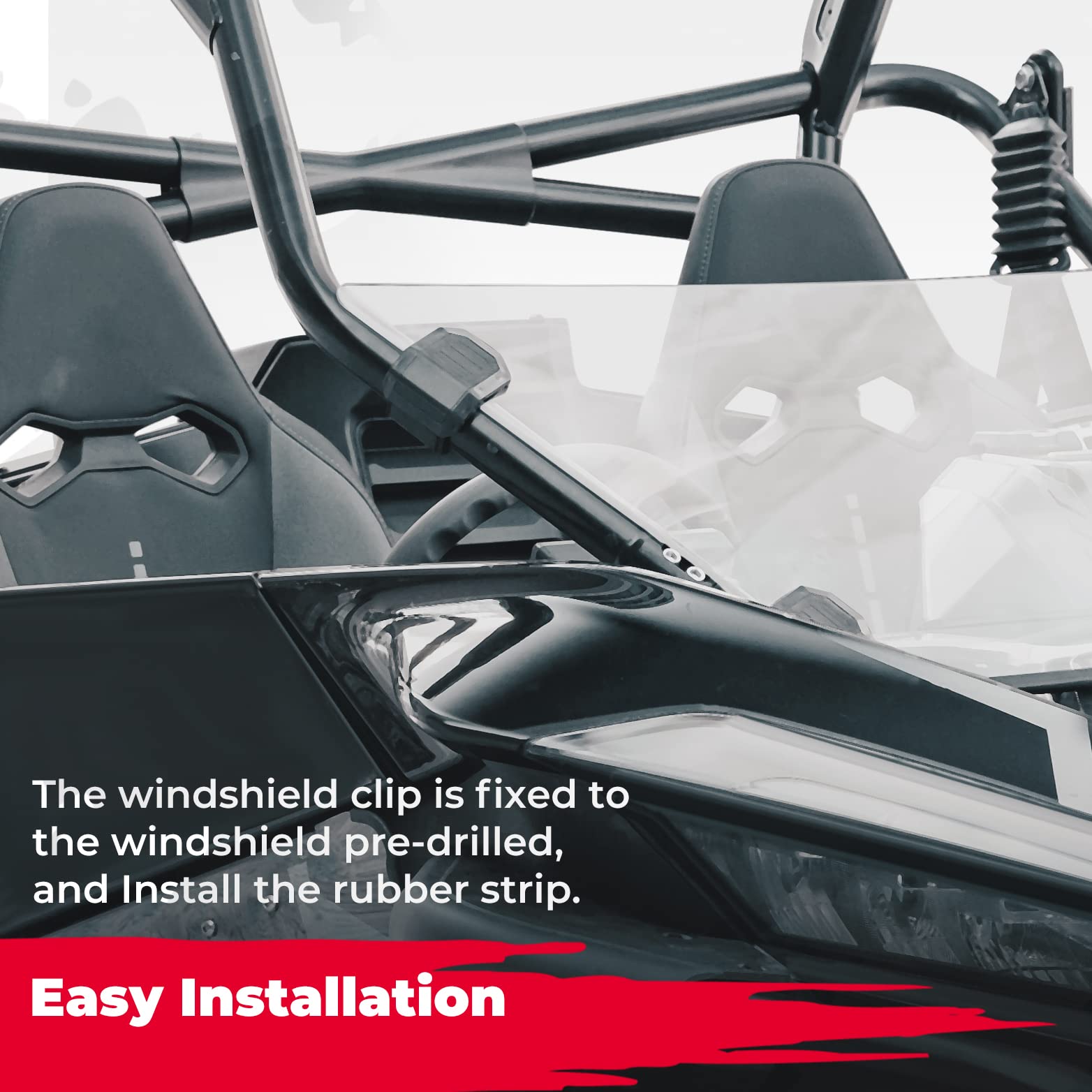 Photo of Kemimoto Front Half Windshield for CFMOTO ZForce 950 by Kemimoto - Premium for UTVs / Side by Sides