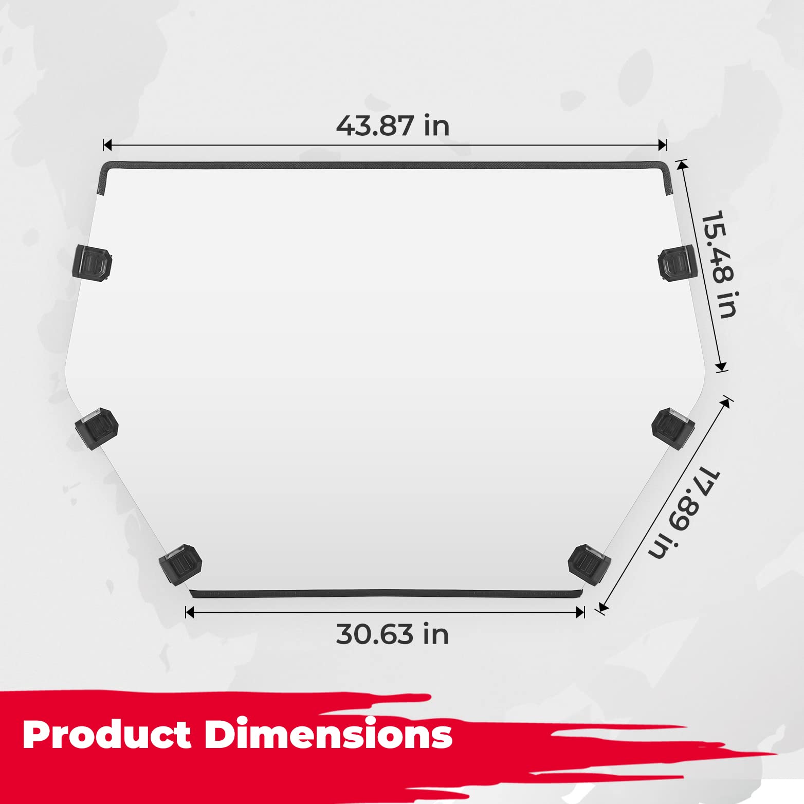 Photo of Scratch Resistant Full Windshield for CFMOTO ZForce 950 by Kemimoto - Premium for UTVs / Side by Sides