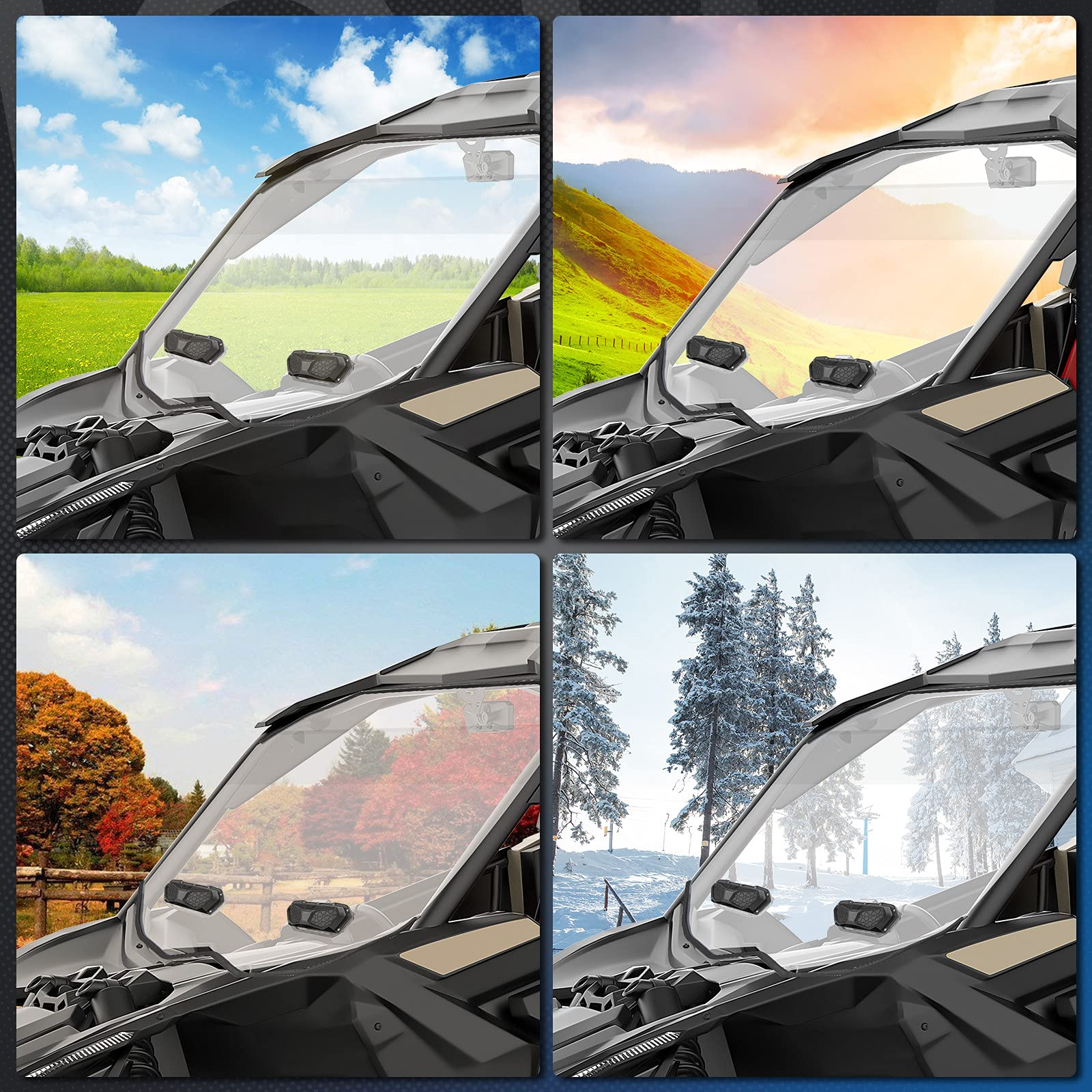 Photo of UTV Windshield Vent Kit For Polycarbonate Windshield by Kemimoto - Premium for UTVs / Side by Sides