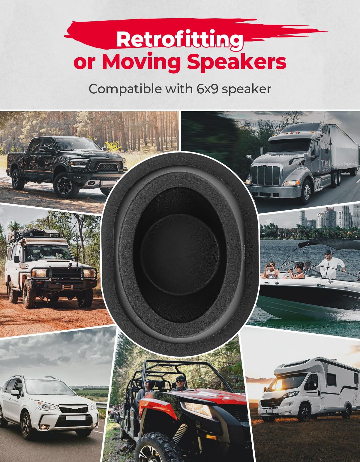 Photo of Kemimoto 2PCS UTV Universial Speaker Pods for 6.5" Speakers by Kemimoto - Premium for UTVs / Side by Sides