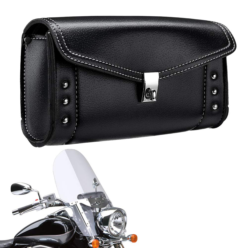 Photo of Motorcycle Windshield Bag Windscreen Studded Pouch for Road King by Kemimoto - Premium for UTVs / Side by Sides