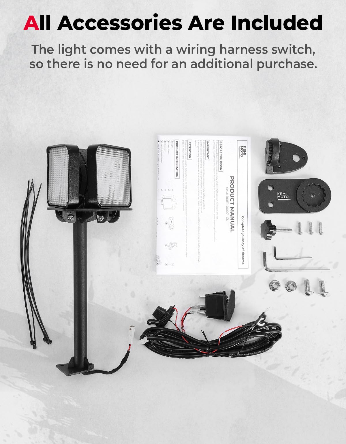 Work Light LED Spotlight for Polaris  Pro XD/ Ranger 1000/ XP 1000 2018-2025