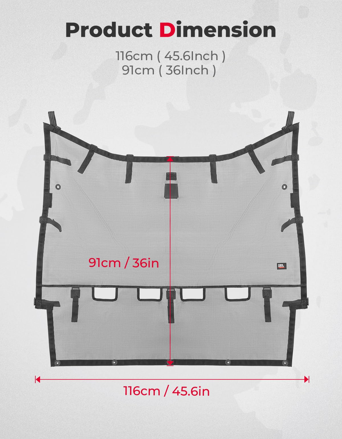 Photo of Ventilated Rear Window Net Mesh for CFMOTO ZForce 500 | 800 | 1000 by Kemimoto - Premium for UTVs / Side by Sides