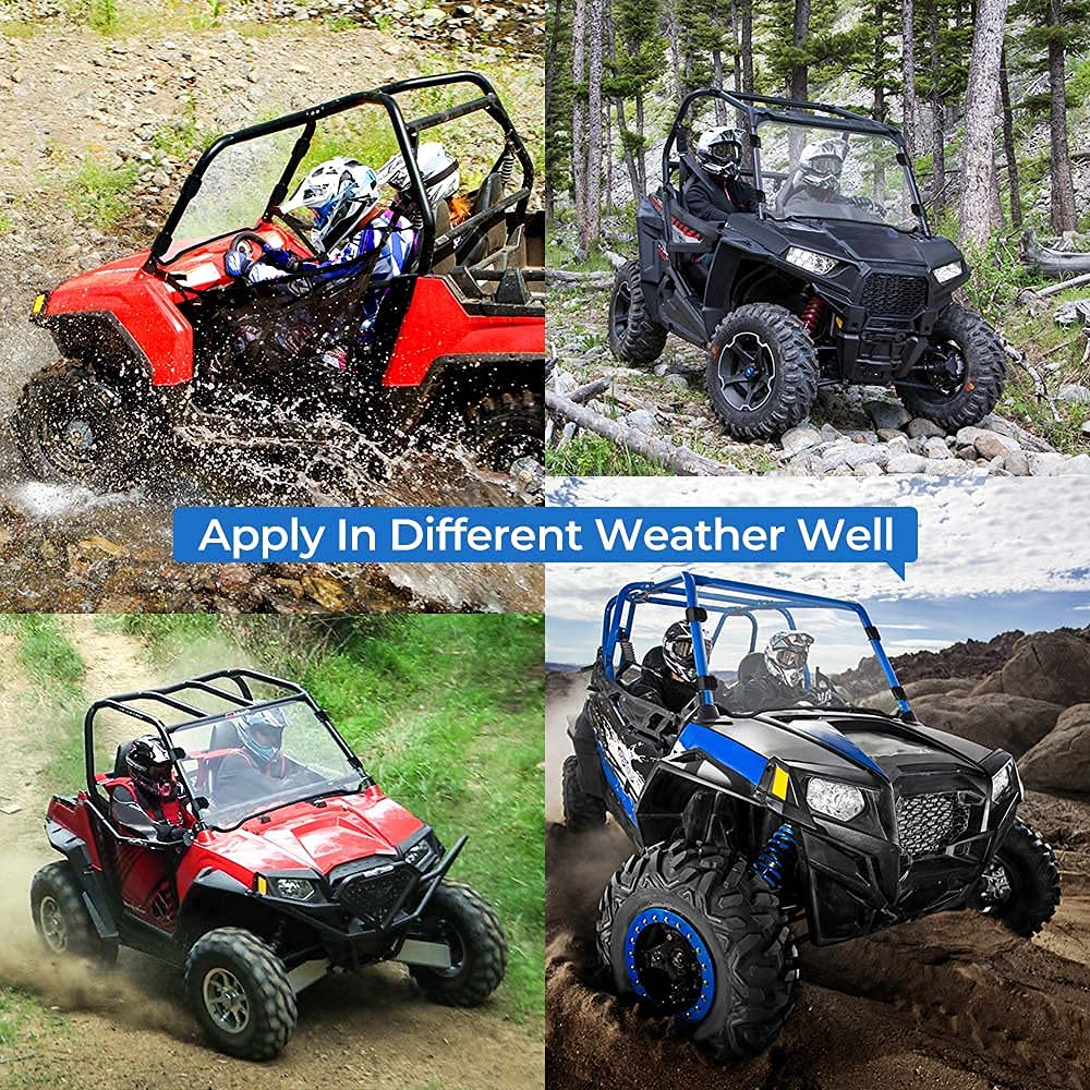Photo of Kemimoto Front Full PC Windshield for Polaris RZR 570 800/4 800S XP 900/4 by Kemimoto - Premium for UTVs / Side by Sides