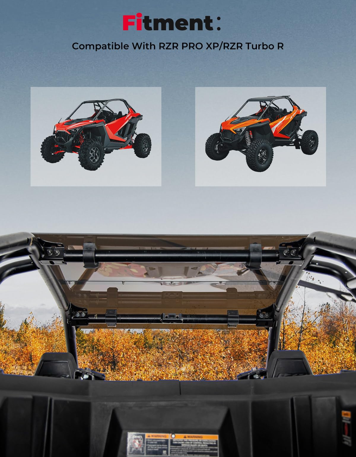 Photo of Kemimoto Heavy Duty Tinted PC Roof Top for RZR PRO XP/Turbo R by Kemimoto - Premium for UTVs / Side by Sides