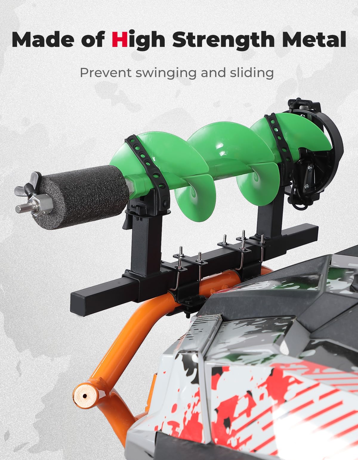 Photo of UTV Ice Auger Holder for 1.65''-2'' Roll Bar by Kemimoto - Premium for UTVs / Side by Sides