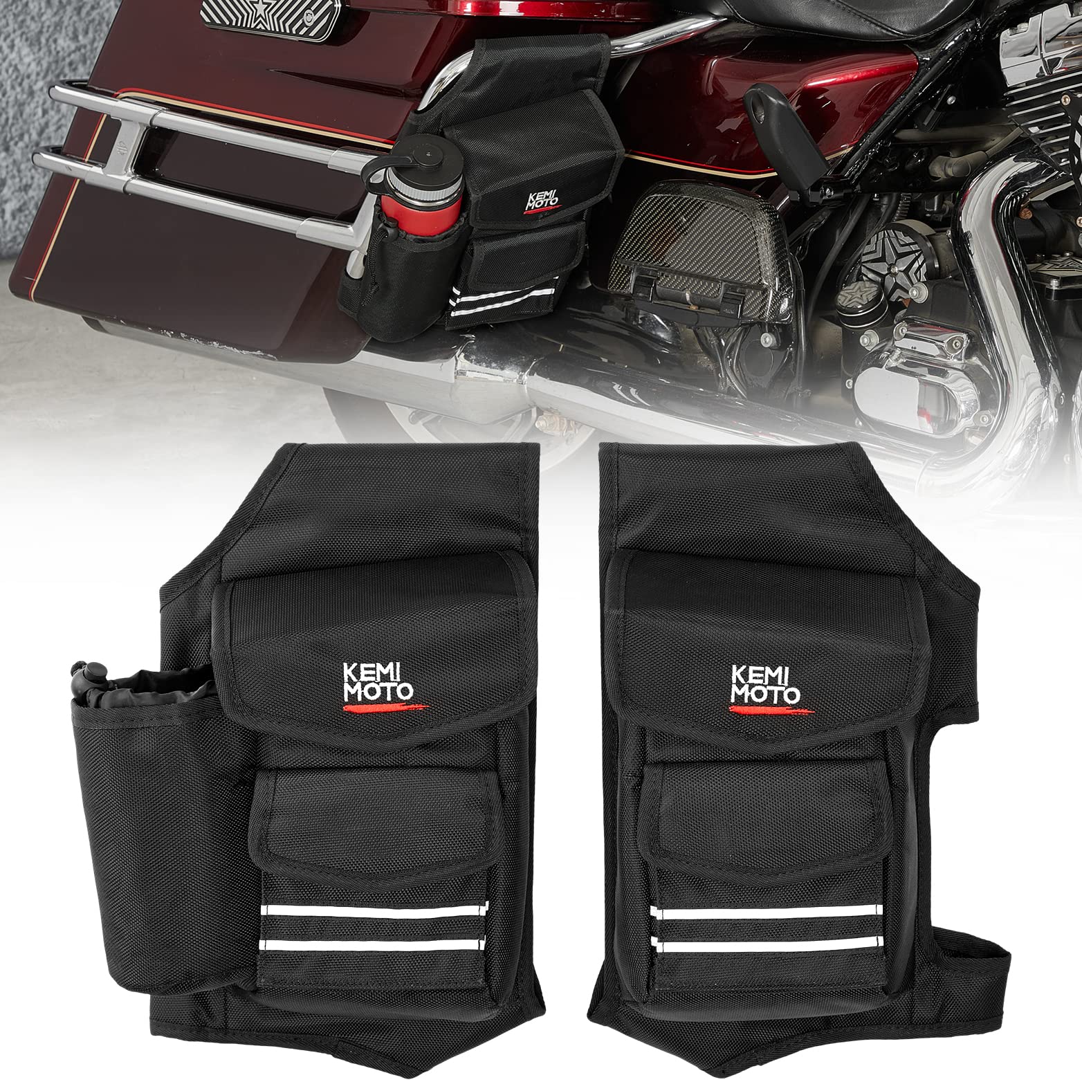 Photo of Saddlebag Guard Bags Soft Organizer for Harley 1 Pair by Kemimoto - Premium for UTVs / Side by Sides