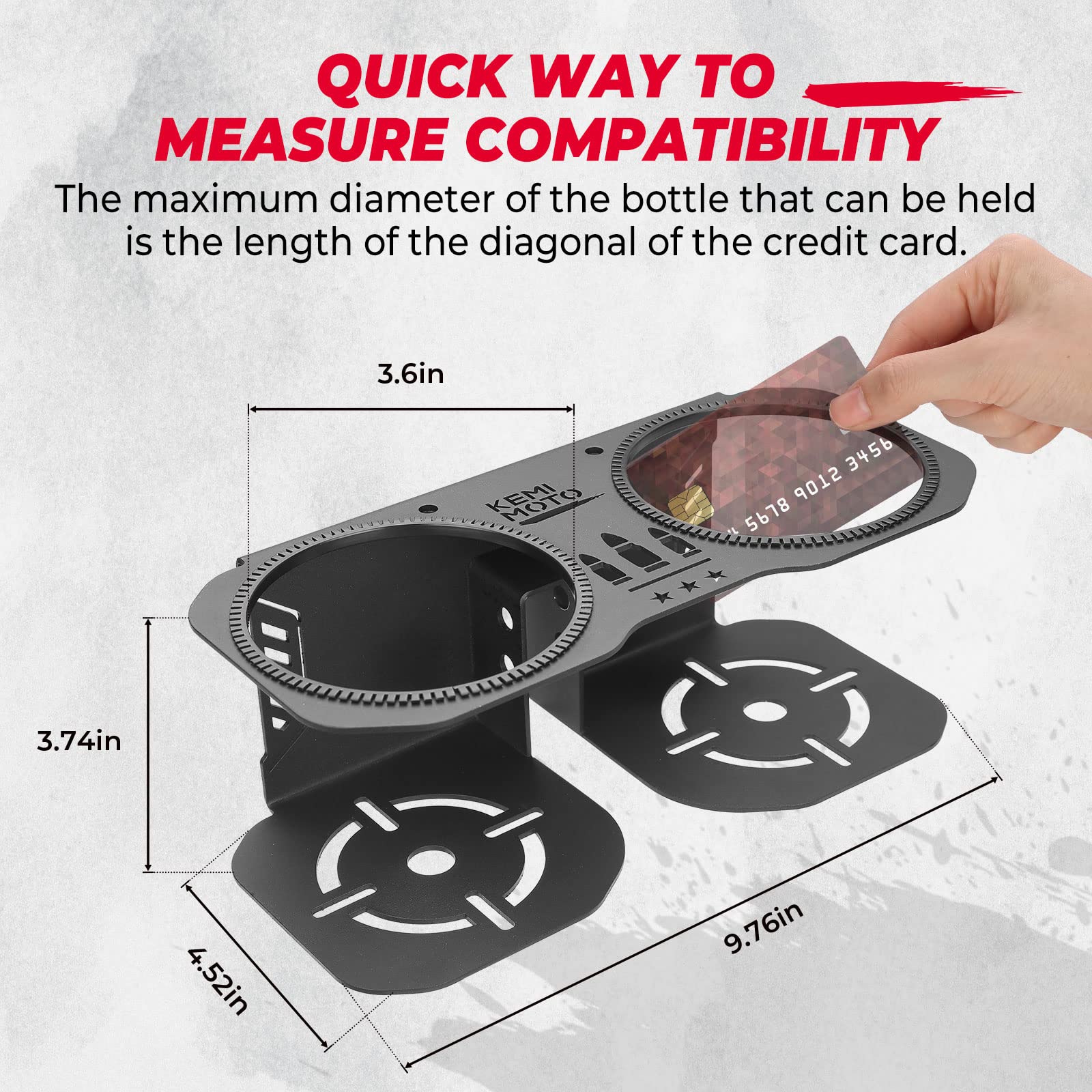 Photo of Upgrade Stable Garb Bar Cup Holder for Polaris RZR XP by Kemimoto - Premium for UTVs / Side by Sides