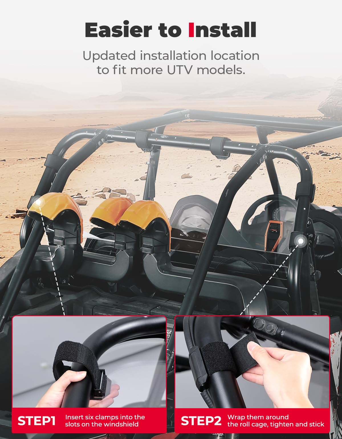 Photo of Kemimoto Heavy Duty Rear Windshield for Polaris RZR XP 4 1000 (4 Seater) by Kemimoto - Premium for UTVs / Side by Sides