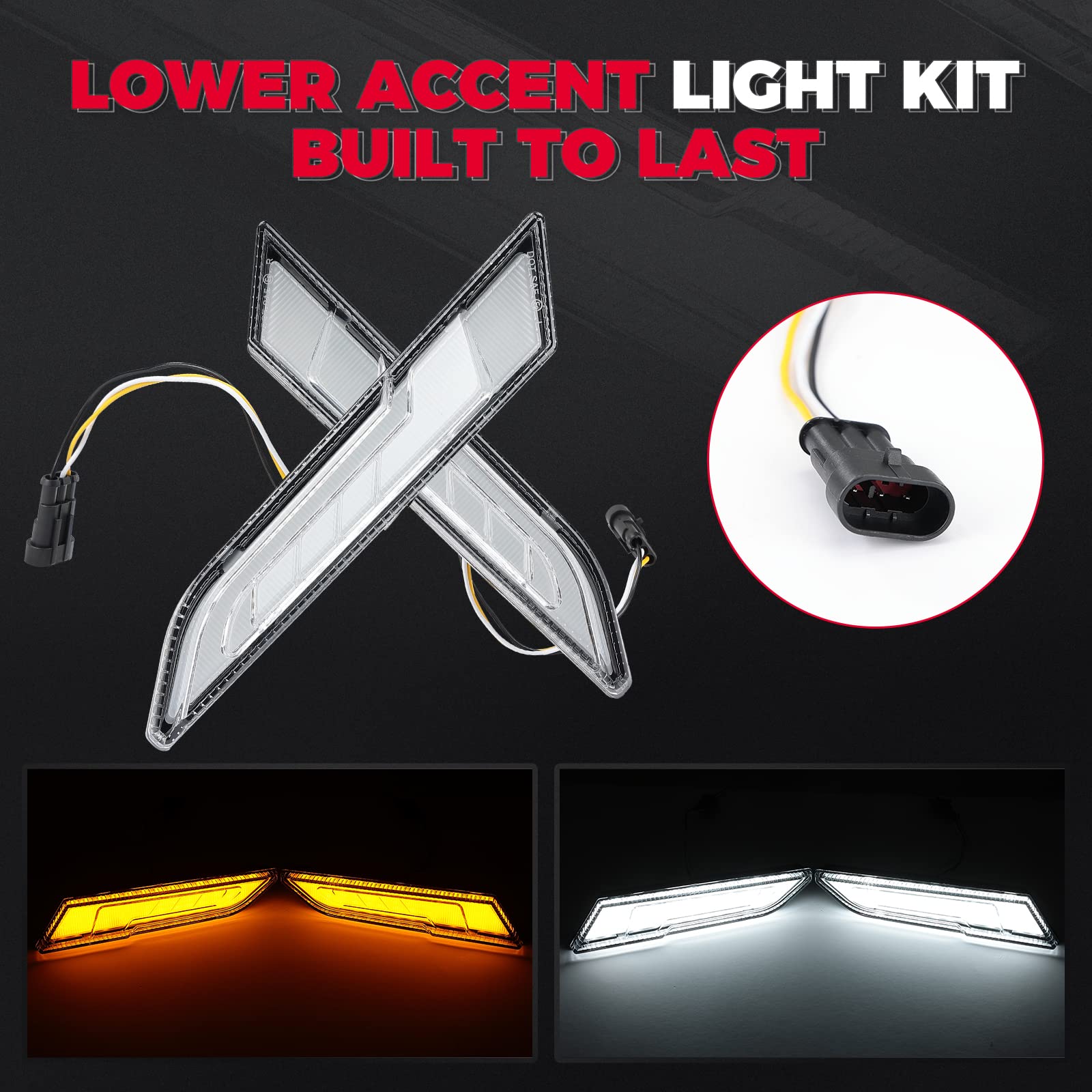 Photo of Kemimoto Front Lower Accent Panel Light Kit & Lower Accent Pannel Kit for Polaris Slingshot by Kemimoto - Premium for UTVs / Side by Sides