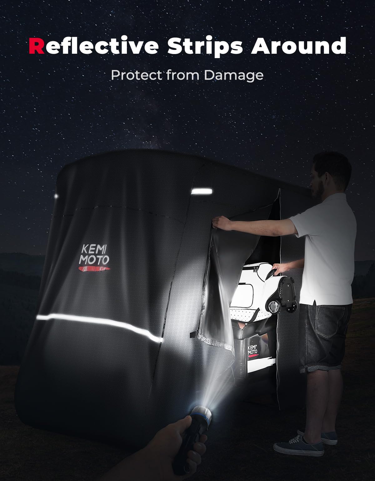 Photo of Heavy-Duty Golf Cart Cover for EZGO Club Car Models by Kemimoto - Premium for UTVs / Side by Sides