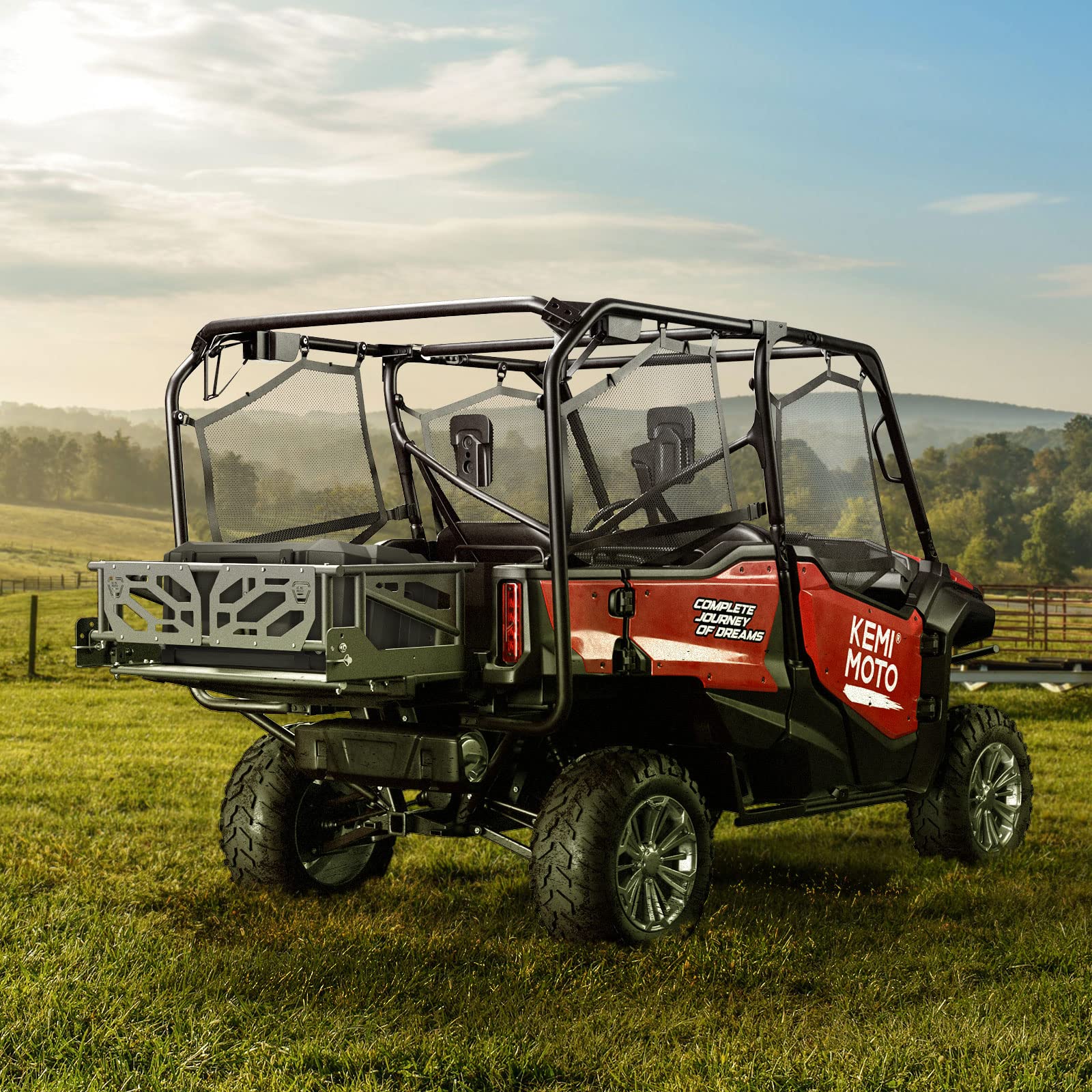 Photo of Rear Cargo Bed Extender for Pioneer 1000-5 700-4 2016-2024 by Kemimoto - Premium for UTVs / Side by Sides