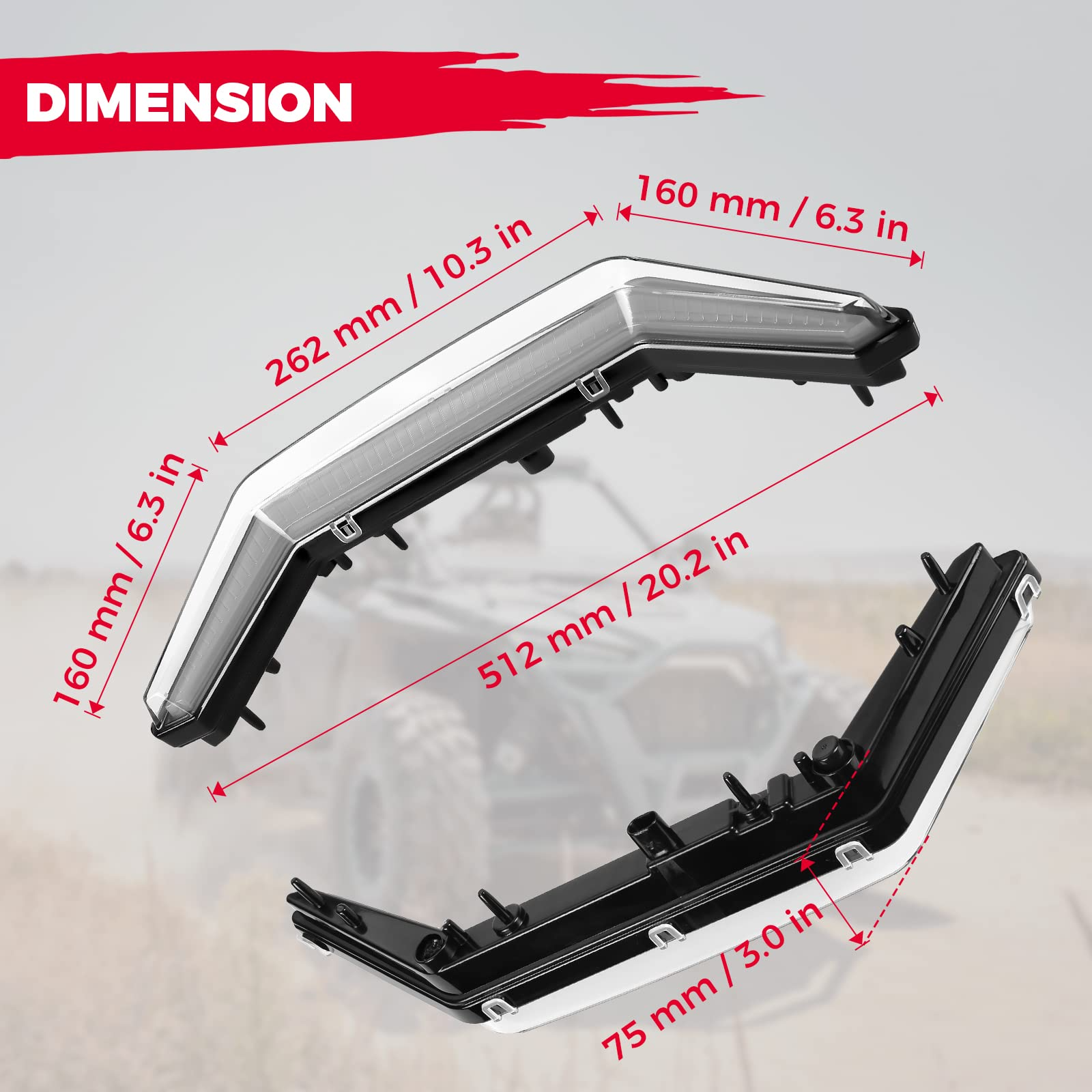 Photo of Turn Signal Light, LED Fang Light for Polaris RZR PRO XP/ 4 PRO R Turbo by Kemimoto - Premium for UTVs / Side by Sides