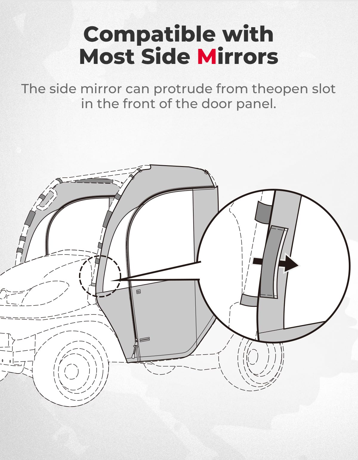 Photo of Soft Cab Enclosure Doors & Rear Soft Windshield for Kubota RTV by Kemimoto - Premium for UTVs / Side by Sides