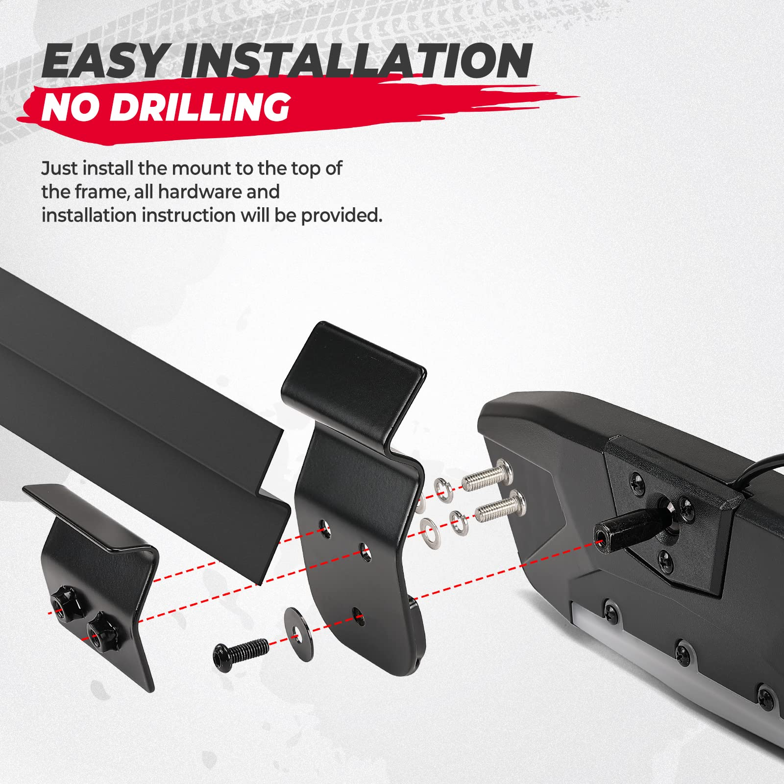 Photo of UTV Rear View Mirror with LED Light for Polaris Ranger/ Defender 2015-2024 by Kemimoto - Premium for UTVs / Side by Sides