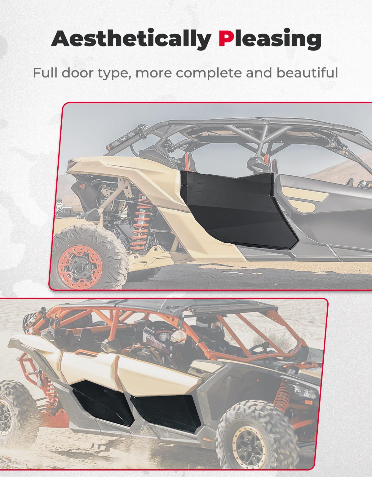 Photo of Rear Full Doors Aluminum for Can-Am Maverick X3 MAX by Kemimoto - Premium for UTVs / Side by Sides