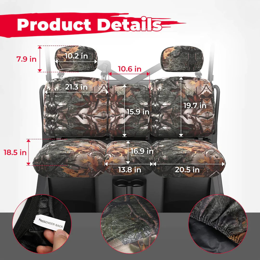 Photo of Camouflage Seat Cover & TPE Floor Mats for Can-Am Defender HD7|8|9|10 by Kemimoto - Premium for UTVs / Side by Sides