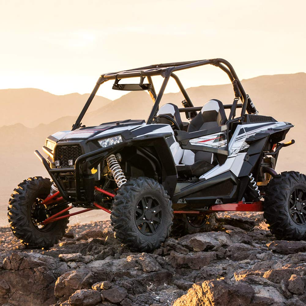 Photo of Rear View Mirror with 1.75" Clamps and Convex Design for Polaris RZR by Kemimoto - Premium for UTVs / Side by Sides