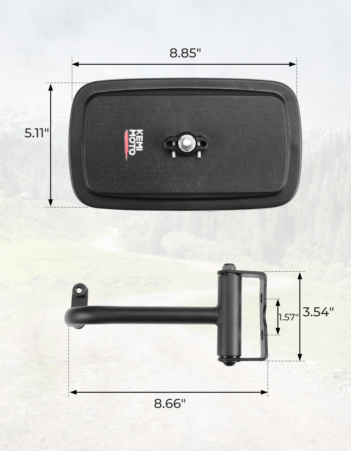 Photo of UTV Side Mirrors for Kubota RTV 400/ 500/ X1100/ X1140/ X1100C by Kemimoto - Premium for UTVs / Side by Sides