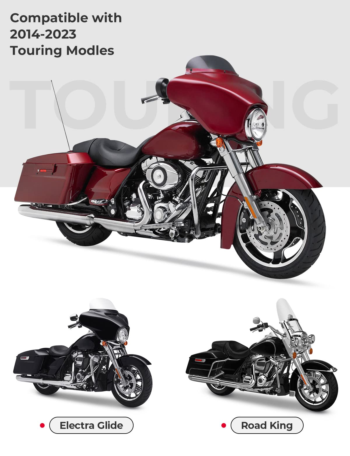 Photo of Saddlebag Lid Organizers 2 Pack for Touring Street Glide Road King by Kemimoto - Premium for UTVs / Side by Sides