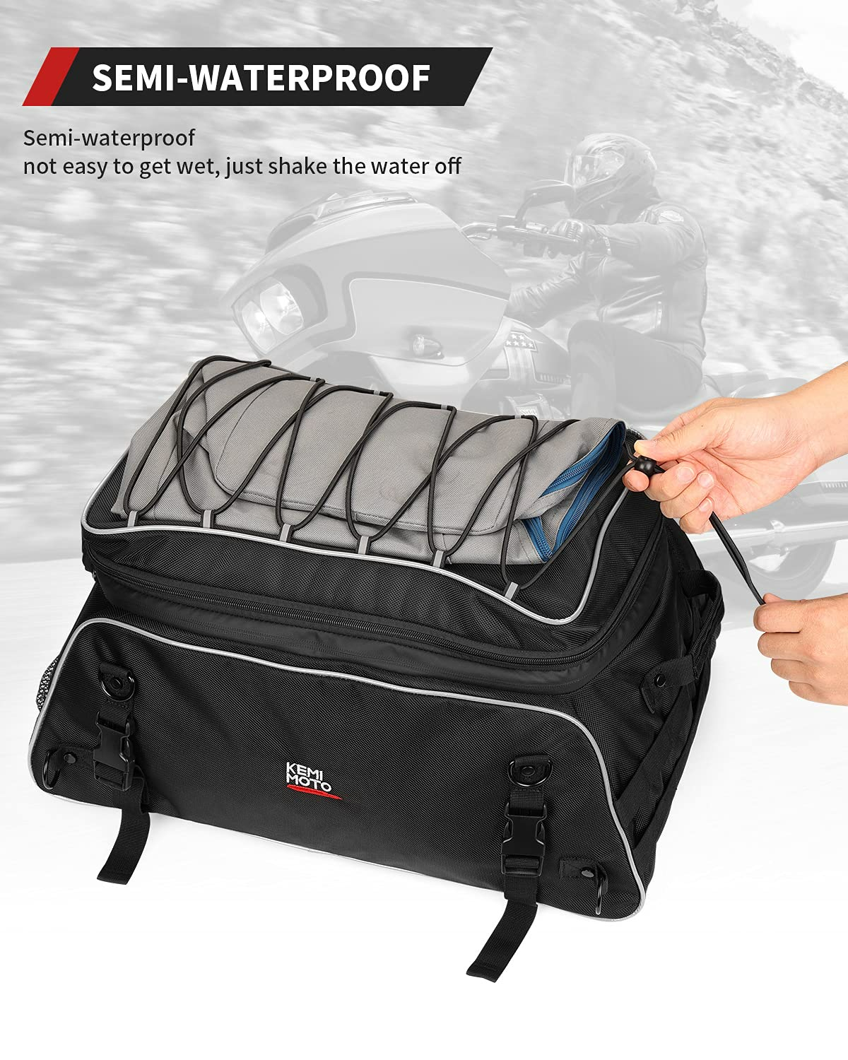 Photo of Motorcycle Travel Luggage Rack Trunk Bag by Kemimoto - Premium for UTVs / Side by Sides