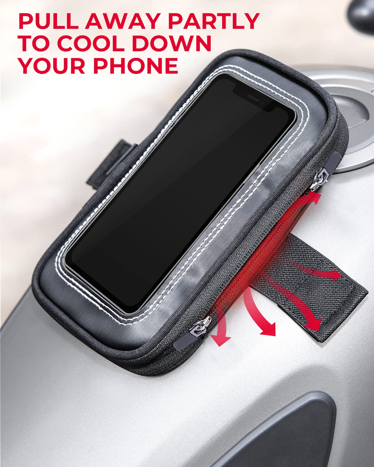 Photo of Motorcycle Magnetic Tank Bag for Cell phone up to 6.3 Inch by Kemimoto - Premium for UTVs / Side by Sides