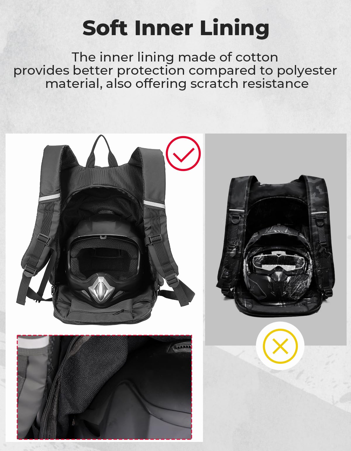 Photo of Motorcycle Backpack, 40L Waterproof Helmet Bag by Kemimoto - Premium for UTVs / Side by Sides