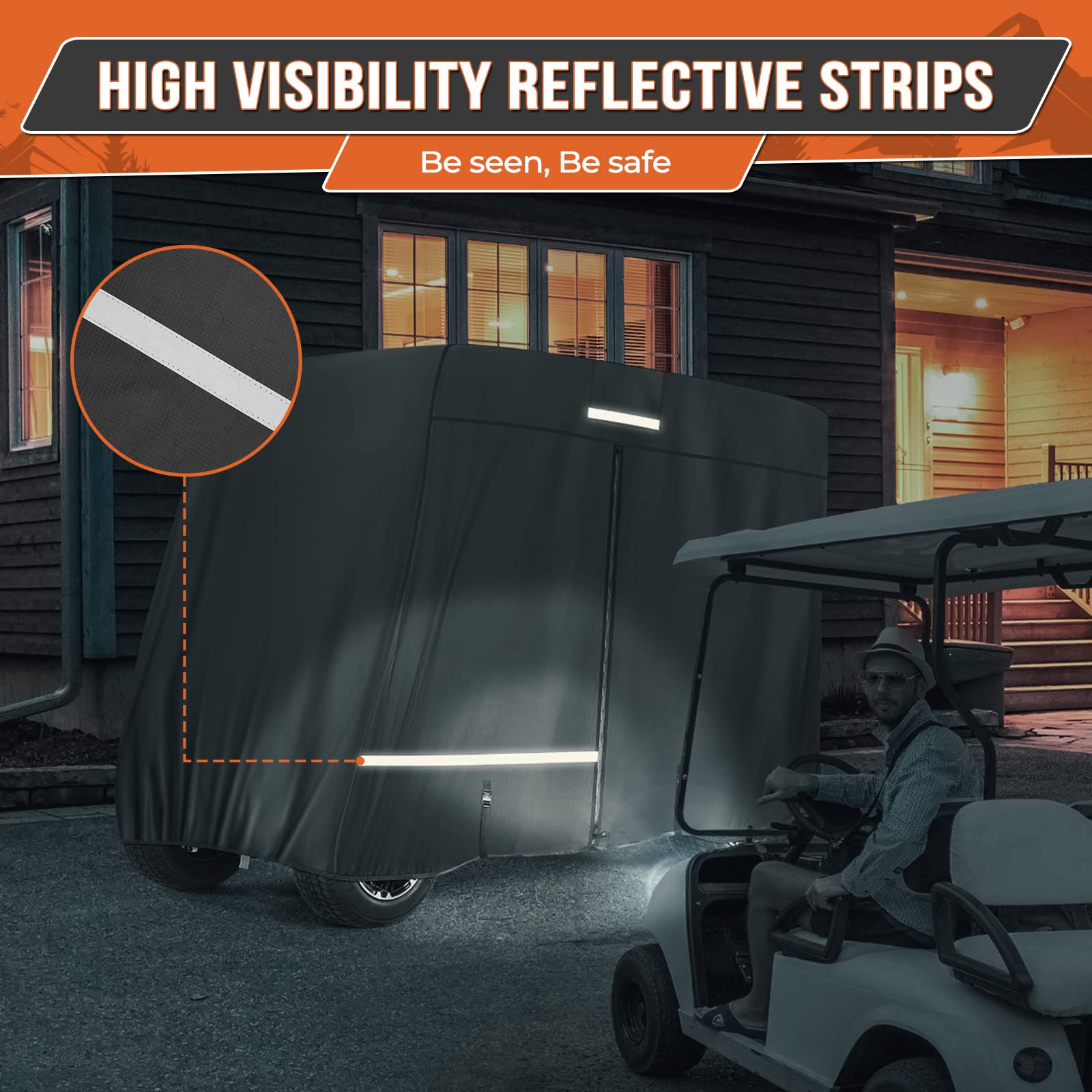 Photo of Golf Cart Cover 2 Passenger/ 4 Passenger for EZGO/ Club Car/ Drive/ ICON by Kemimoto - Premium for UTVs / Side by Sides