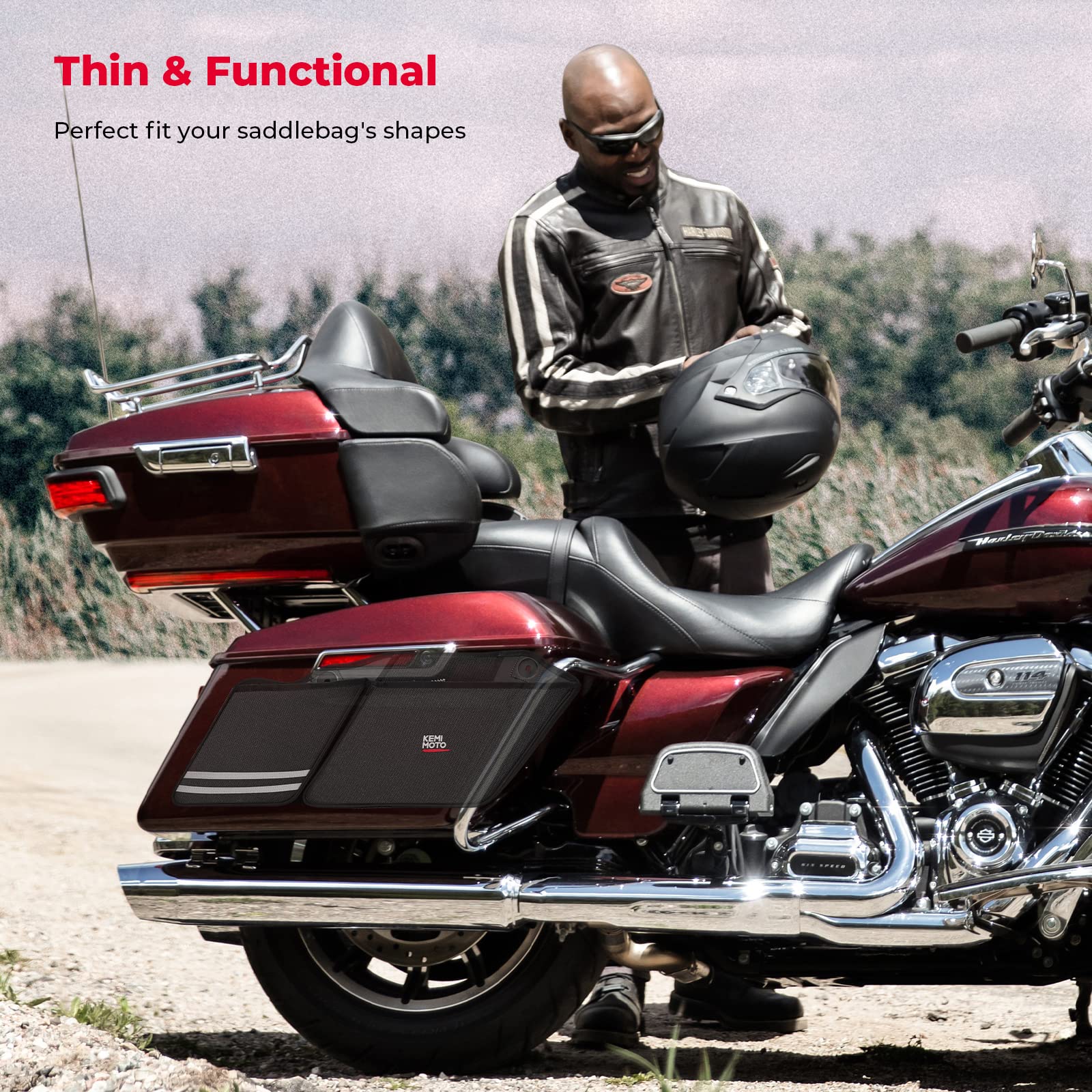 Photo of Saddle Bag Organizers for 2014-2024 Street Glide Road King Road Glide Electra Glide by Kemimoto - Premium for UTVs / Side by Sides
