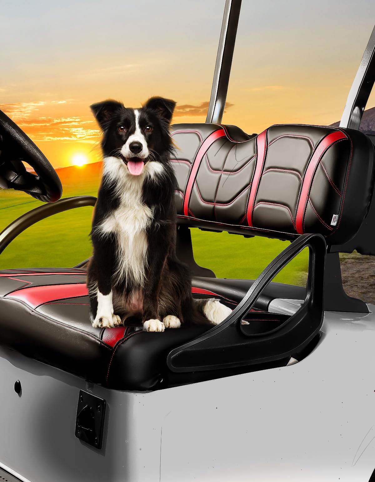 Photo of Golf Cart Front Seat Covers for EZGO RXV OEM Front Seats by Kemimoto - Premium for UTVs / Side by Sides