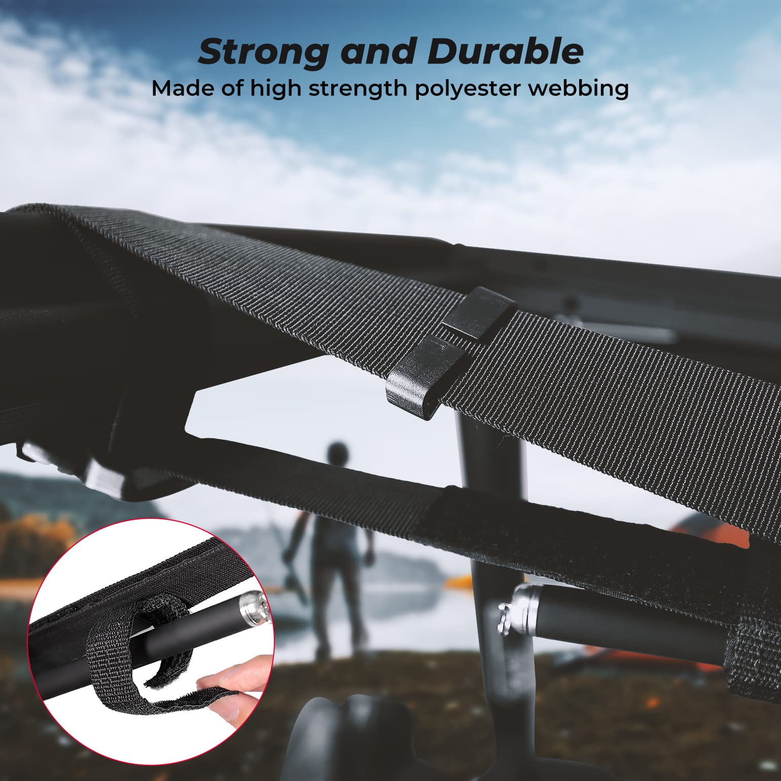 Photo of Universal Fishing Rod Holder Adjustable Length 47"-60" by Kemimoto - Premium for UTVs / Side by Sides