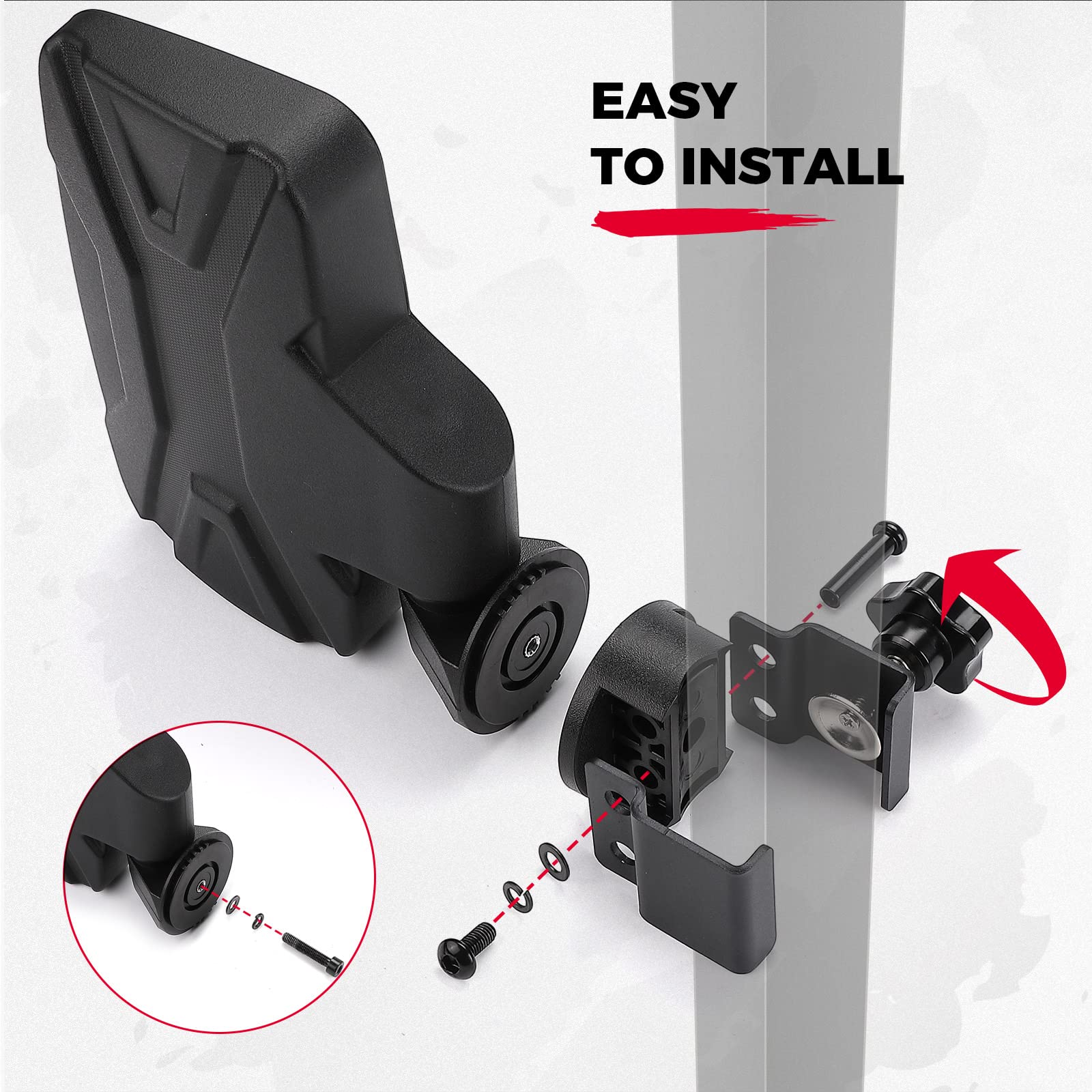Photo of Golf Cart Side Mirrors for 0.75"-1.25" Square Rail by Kemimoto - Premium for UTVs / Side by Sides