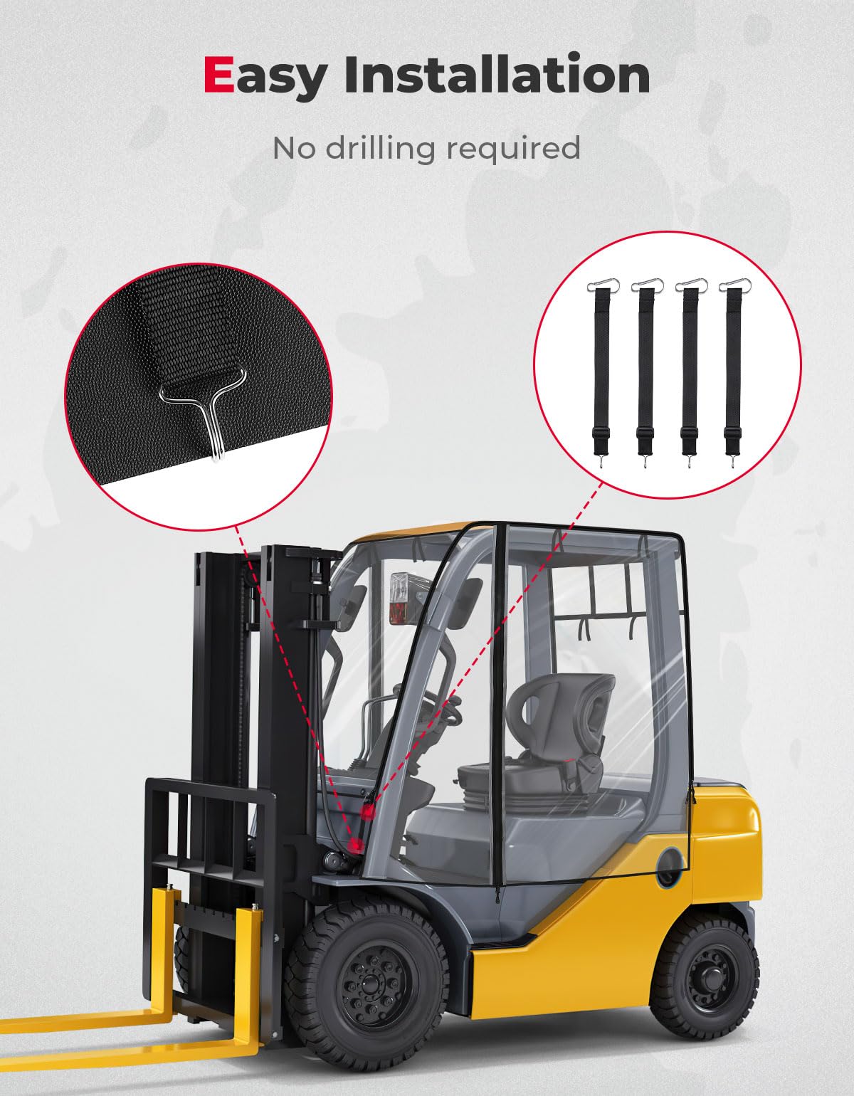 Photo of Universial Clear Forklift Cab Enclosures up to 8000 lbs Truck by Kemimoto - Premium for UTVs / Side by Sides