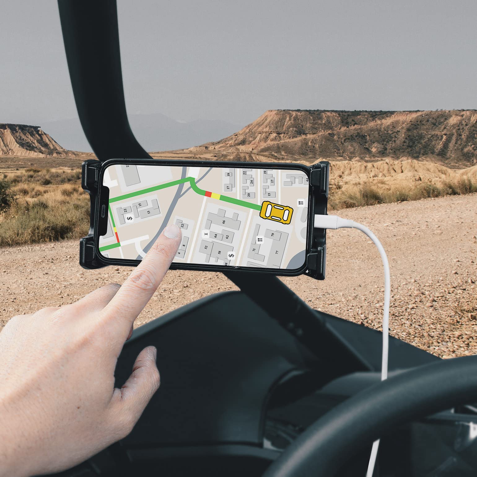 Photo of Phone Holder 720° Adjustable 4.7"-13" Clamps by Kemimoto - Premium for UTVs / Side by Sides